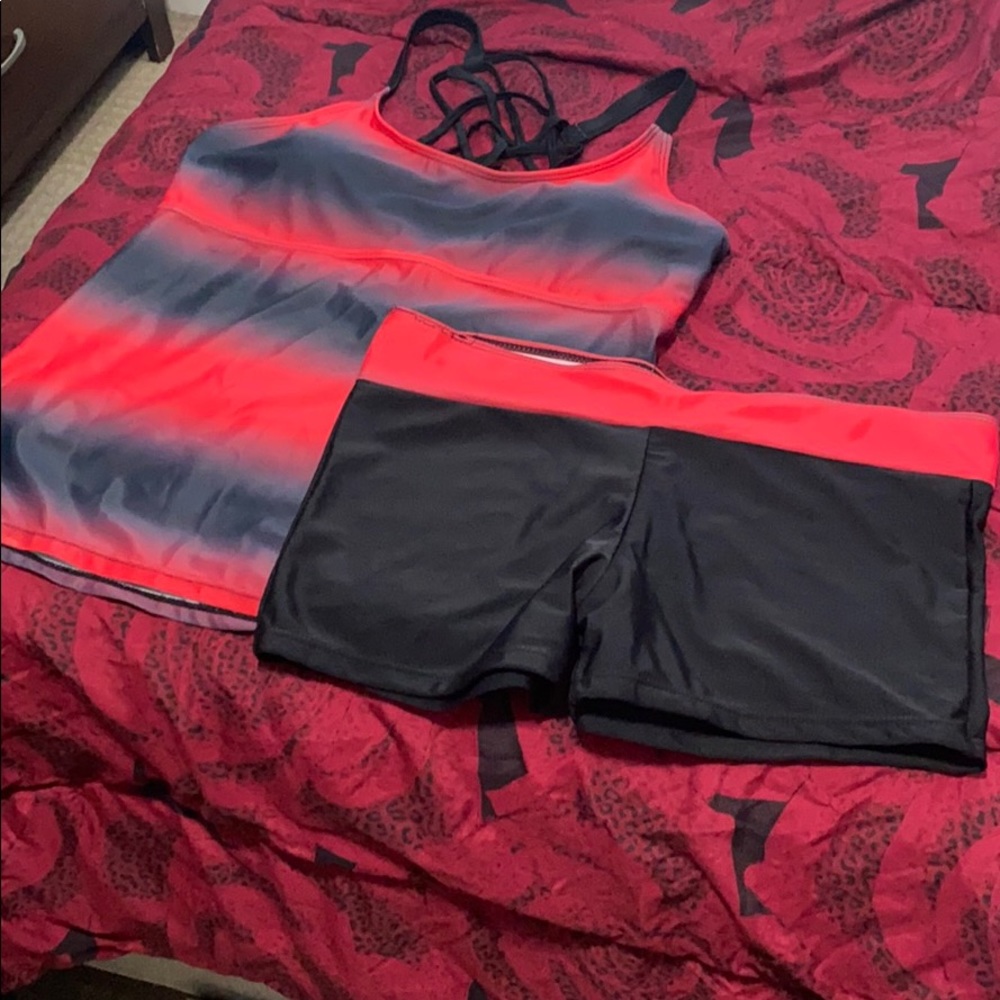 Black Red 2-Pc Bathing Suit